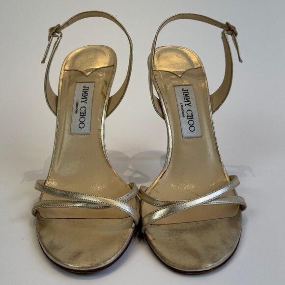 Jimmy Choo Gold Strappy Sandals, EU 40 - Picture 3 of 16